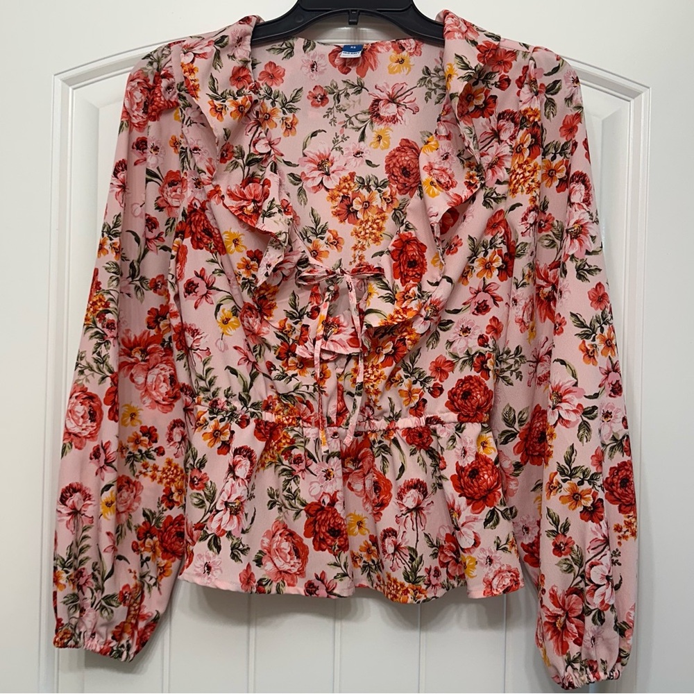 Floral Ruffle Blouse